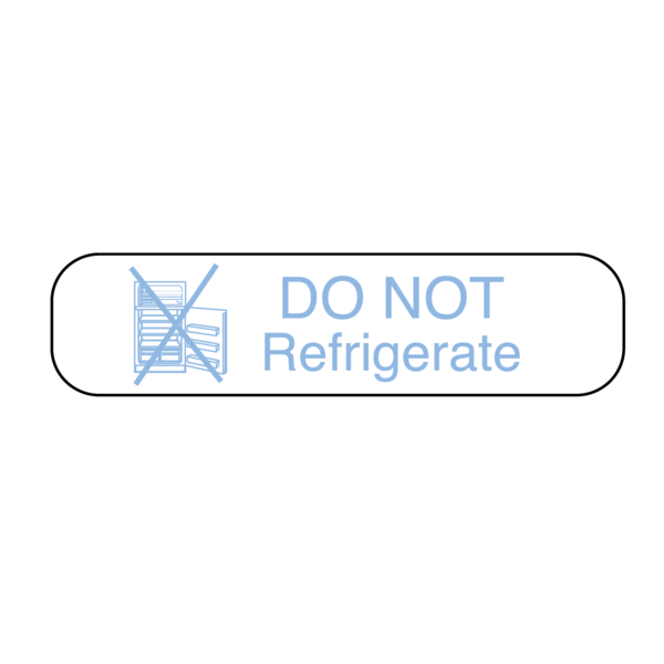 Nevs Label, Do Not Refrigerate 1-1/2" x 3/8" White w/Blue P-14716